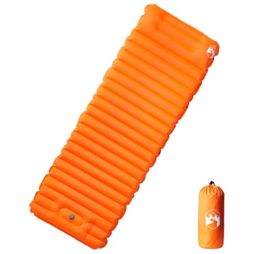 LLEZKBR Furniture Select-SSelf - Colchón inflable para camping con almohada, 1 persona, color naranja