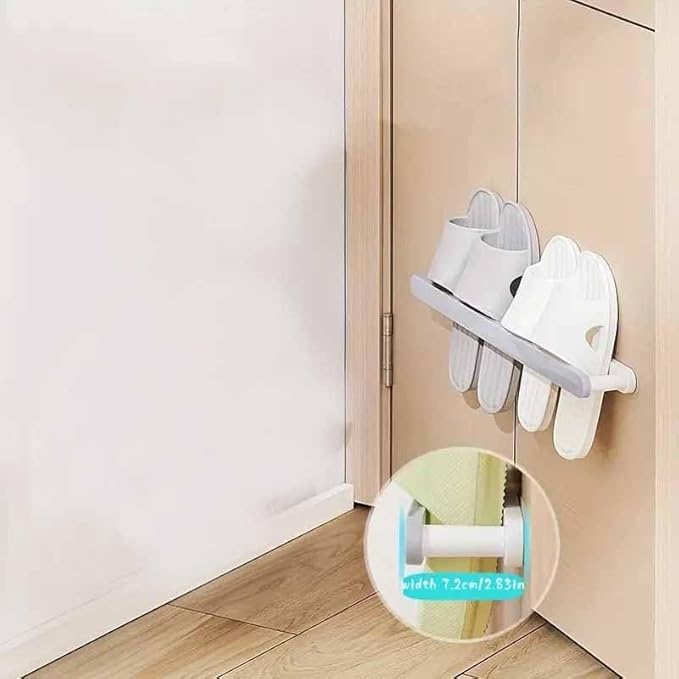 Electroglow Shoes Rack Wall Mounted Slipper Rack Door Back Shoe Holder Shoes Hangers Slipper Storage Organizer for Home Bathroom Towel Bar Storage Organizer for Home Bathroom 1