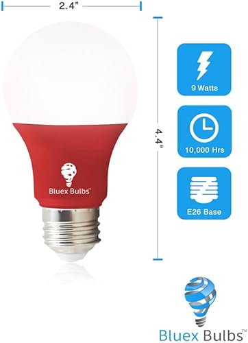 Vista 21 de Paquete de 4 bombillas LED A19 de 120 V, base E26, 9 W (reemplazo de 60 vatios), decoración de fiestas, porche, iluminación del hogar, bombillas