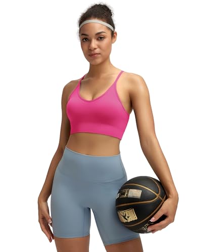 Image of RUNNING GIRL Sports Bras for Women,Sexy Crisscross Back Seamless Supportive Sports Bra Medium Support with Removable Pads