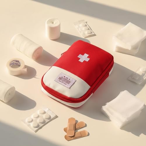 Image of 4 Pcs Travel First Aid Pouch,Empty Mini First Aid Pouch, Portable Outdoor First Aid Medical Rescue Bag Multi-Function Emergency Medicine Storage Organizer Bag Health and Household Supplies (Small)