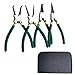 7” Snap Ring Pliers Set, 4PCS Internal/External Circlip Pliers with Straight+Bent Jaws ，Heavy Duty C Clamp Pliers & C Clip Removal Tool with Storage Pouch