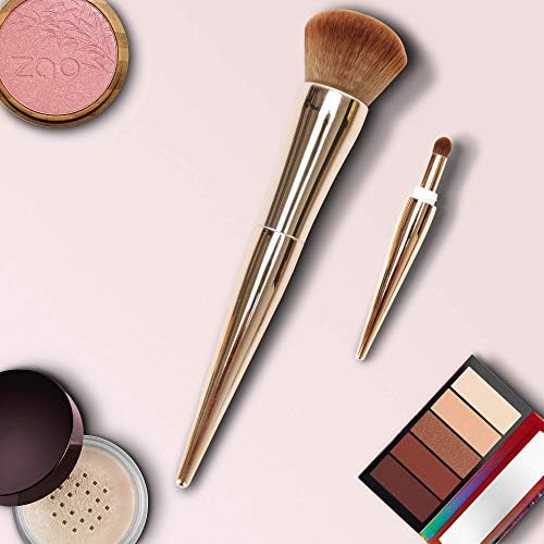 Powder Brush, 2-in-1 Makeup Brushes for Blush Brush & Bronzer Brush Rose Gold