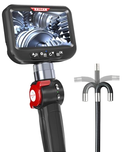 Ralcam Endoskopkamera mit Licht Endoscope Camera - Endoskop 6,2mm Inspektionskamera 4,3" HD 720P Rohrkamera, Kameras mit 6 LED, IP67 Wasserdicht 2m Flexible Kanalkamera Teleskopkamera Kfz Werkzeug