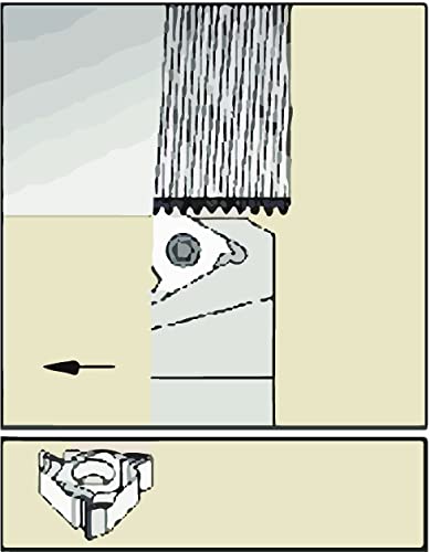 WIDIA AL254R Series N/A Laydown Threading Tool Holder, Steel, 25mm Square Shank, Right Hand, 155mm Length, Insert Size 4