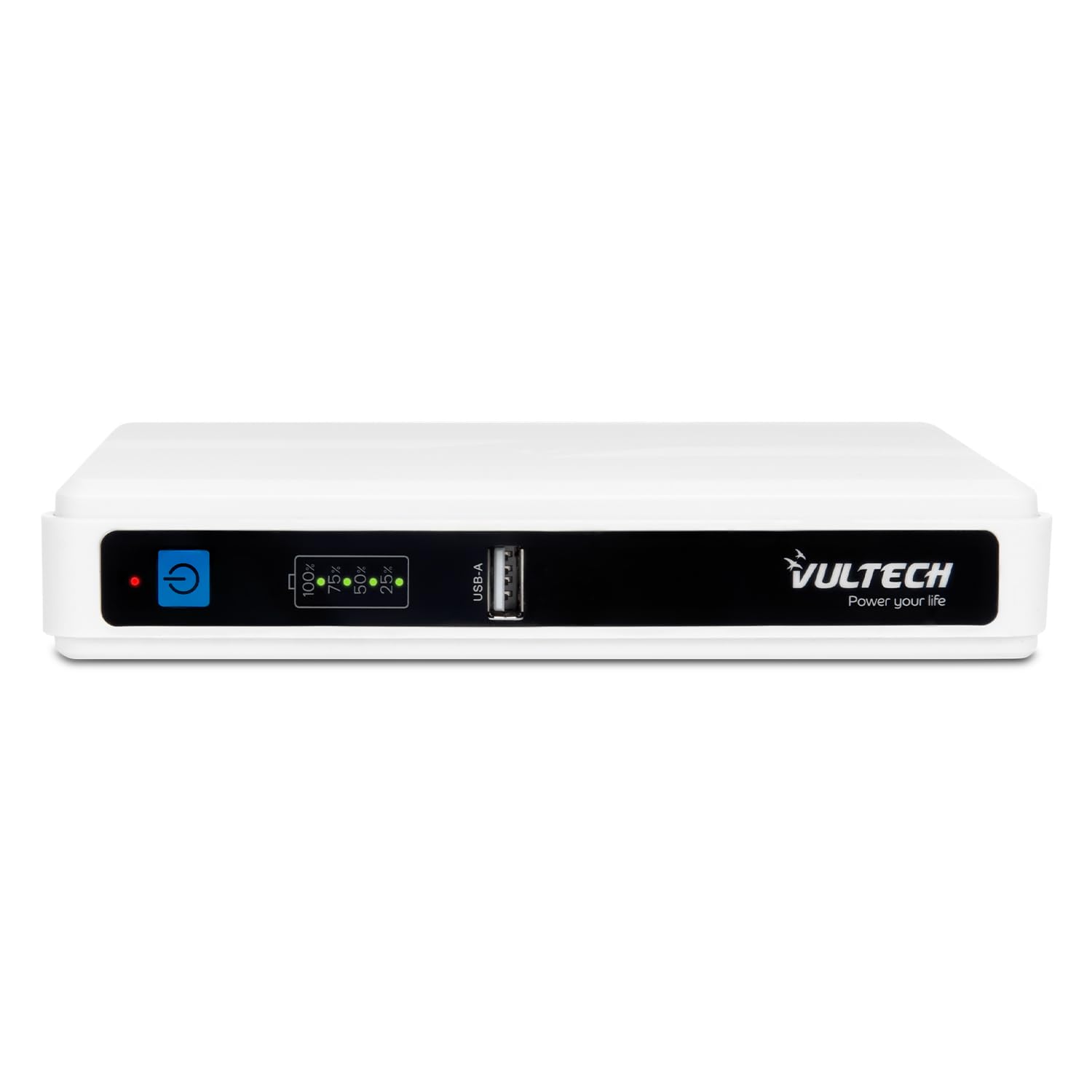 VulTech UPS60PWTC-DC Mini UPS 4350mAh 60W Gruppo di Continuità Portatile per Router Modem Telecamera Power Bank USB 2.4A Type-C PD/QC3 45W DC 12V, bianco