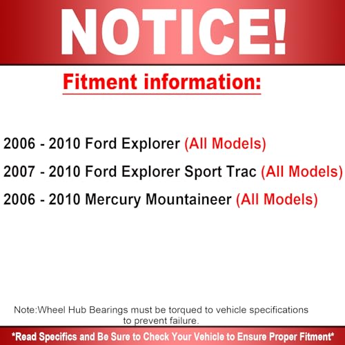 Image of MotorbyMotor 515078 Front Wheel Bearing and Hub Assbmely with 5 Lugs w /ABS Fits for 06-10 Ford Explorer, 07-10 Ford Explorer Sport Trac, 06-10 Mercury Mountaineer Hub Bearing (All Models)