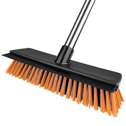 Noxtioanip Straßenbesen, Stabiler Kehrbesen mit Mooskratzer, Besen für den Außenbereich, Industriebesen Kehrbesen, Gartenbesen Hofbesen, für die Reinigung Gärten, Straßen, Höfen, Terrassen, Einfahrten
