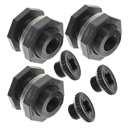 MAGICLULU 1set Water Tank Connector Threaded Fitting for Rain Aquariums Water Tanks Includes Seal Gasket for Home Industrial Use