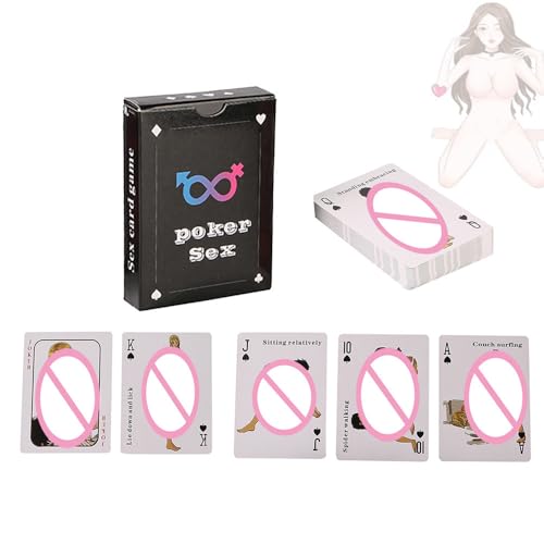 AOBORE Póquer Tarjetas de póquer Sexual, Juegos de Mesa para el Tiempo Libre, Instrucciones de Poses Calientes