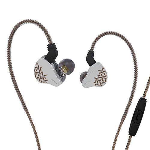 Image of Yinyoo Iem Earphones Kbear Rosefinch In-Ear Monitor Headphones Audiophile Earbuds, Wired Hifi Bass With 1Dd Driver For Musicians Isolation Headphones For Drummers Singers Stage (Brown, With Mic)