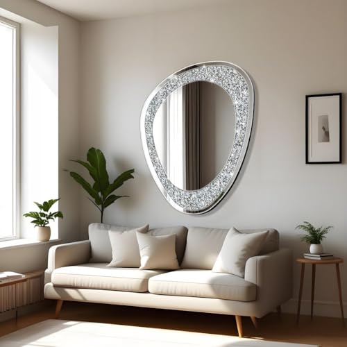 DMDFIRST Modern Irregular Shaped Wall Mirror – 32x23.5 Inch Decorative
