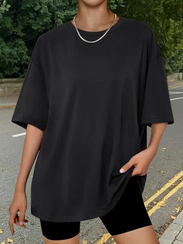 Trendy Queen Womens Oversized Summer T Shirts Fashion Workout Plus Size Tops Short Sleeve Beach Vacation Gym Clothes 2025