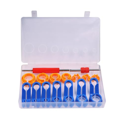 SLIMI 16 PCS AC Fuel Line Disconnect Tool, Multi-Function Valve Core/Air Hose/Fuel Line Clip Quick-Connect Disassembly Tool, Quick-Release Tool for Automotive Maintenance (Blue)