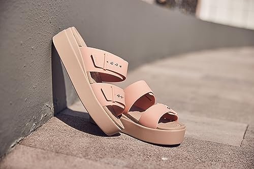 Image of Crocs Women's Brooklyn Buckle Low Wedge Sandal, Chalk