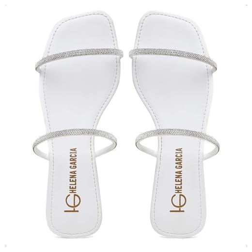 Sandália Feminina Rasteira Papete Com Brilho Strass Moda 34 Ao 43 (Branca, BR, Adulto, Numérico, 39)