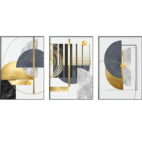 Moderne doré abstrait géométrique affiche pour illuminer votre intérieur