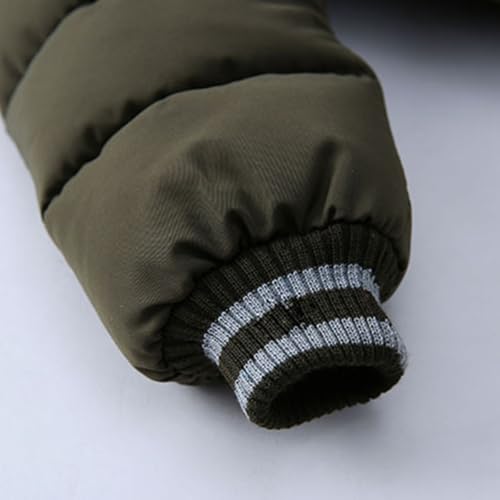 linboo Jungen Winterjacke Outdoor Mantel Parka mit Fellkapuze Steppjacke Baumwolle Kinderjacke Warm Wintermantel Gefüttert Winter Kapuzenjacke, Blau, 116-122(Herstellergröße: 120)