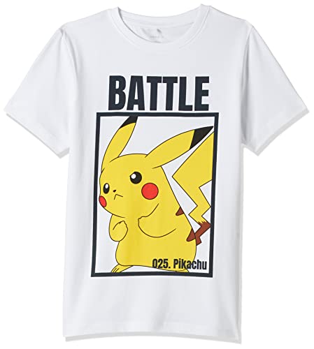 NAME IT Nkmmoso Pokemon SS Top Noos Bfu Camiseta, Blanco (Bright White), 146 para Niños