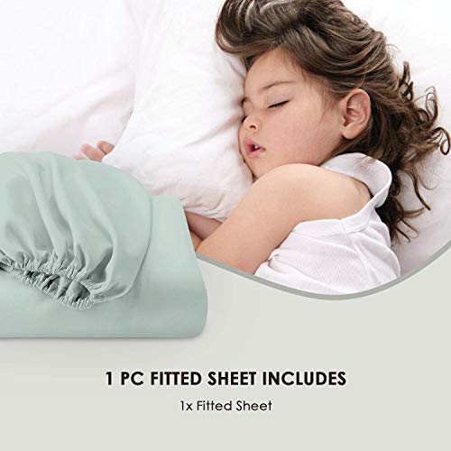 Pizuna Pure Combed Cotton Small Double Fitted Sheet Seafoam Sage - Image 4