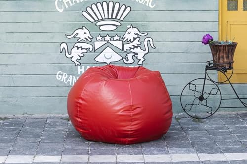 Image of Chair Cover Without Beans - Tear Drop Shape Lounger for Adults and Teens - Soft Durable Washable Seating Cover for Home Office Bedroom Living Room Dorm Gaming Room (RED, XXXL)
