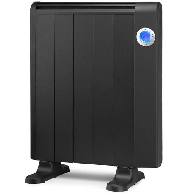 Emisor térmico 5 elementos 800W. Conexión inalámbrica WIFI mediante APP, negro