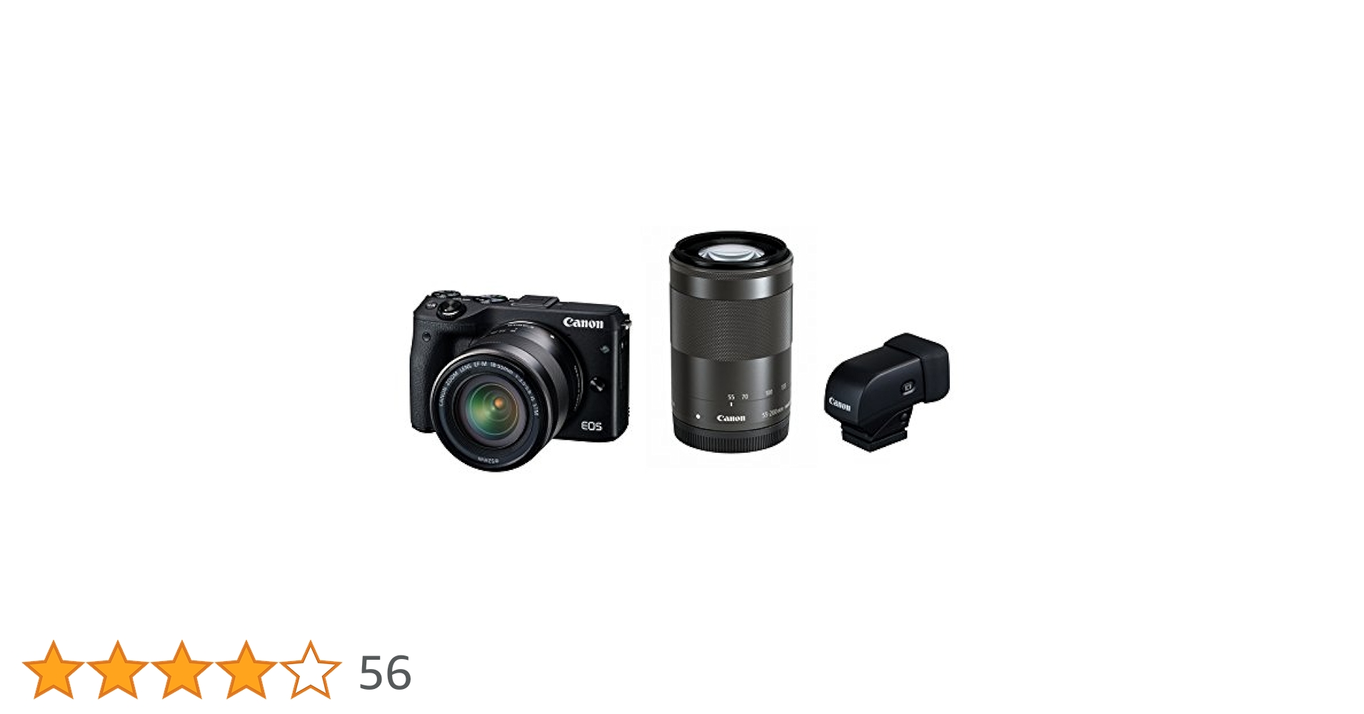 Canon EOS M3 ミラーレス一眼カメラ レンズ、EVFセット EOSM3BK-WLEVFK｜Canon ミラーレス一眼カメラ EOS M3 ダブル