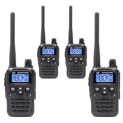 Radio PMR 446 MHz PNI R45 Pro kit de 4 stations portables avec 99 canaux