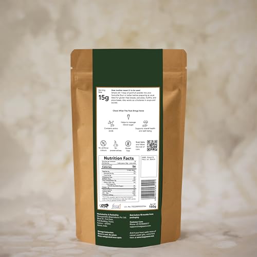 Image of Maigreens Raw Jackfruit Powder 450g - Low GI, Diabetic-Friendly Flour | Rich in Fibre, Natural & Vegan | Ideal for Cooking, Baking & Smoothies (Pack of 3 150g Each)