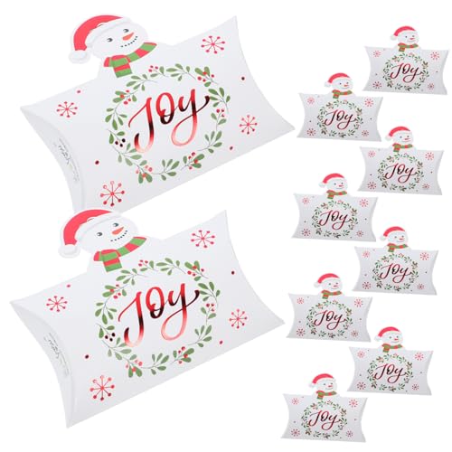 Healeved Cajas De 10 Piezas Envoltorio De Cartón Navideño Cajas De Cajas Navideñas Para Golosinas Cajas De Galletas Navideñas Bolsas De Cajas De Bombones Vacias Papel