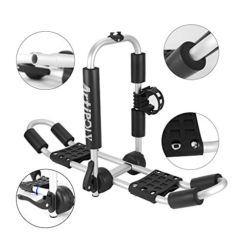 Artipoly Kayak Roof Rack For 2 Kayaks, Bilateral Kayak & Canoe Car Racks J-Bar With Paddle Holder For Easy Mount Kayak/Surf/Ski/Canoe/Sup On Suv, Car And Truck Crossbar #TOP3