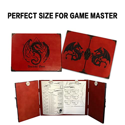 Dm Screen Wooden Dungeon Master Screen For Hand Crafted Dungeon And Dragons Gift,Dnd Dice Gm Games,D&D 5E Accessories,Magic The Gathering,Pathfinder,Custom Screen (Dmscreen-Wine Red) #TOP5
