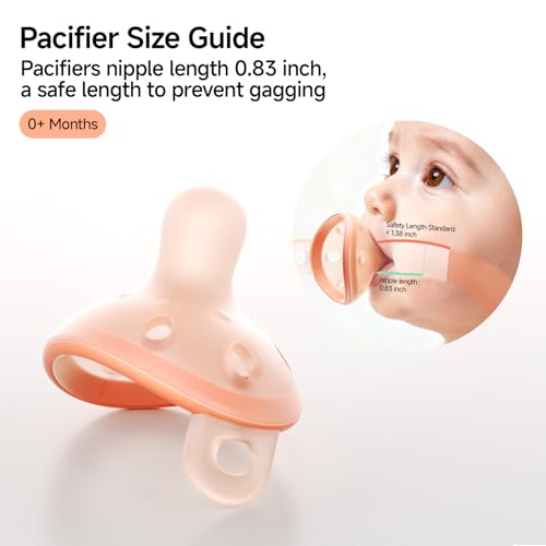 Image of Garkoko Baby Pacifiers 0-6 Months, One-Piece Soft Silicone Breast-Like Pacifier for Newborn & Breastfed Babies, BPA-Free