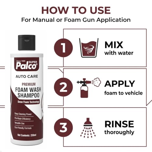 Image of PALCO Premium Foam Wash Car Shampoo 250ml, pH Neutral Snow Foam Shampoo