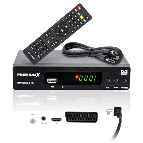 PremiumX Satelliten-Receiver HD 520SE FTA Digitaler Receiver