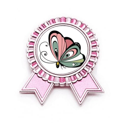 Broche animal de dessin animé rose en métal taille M avec fermoir sécurisé anti-perte
