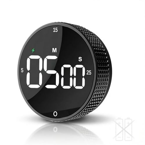 TLTWHS Rechargeable Magnetic Kitchen Timer, LED Countdown/Count-Up Timer, Supports USB-C