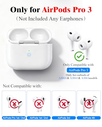 Image of Charging Case Replacement for AirPods Pro 3 - Wireless Charger Case Compatible with Air Pods Pro 3rd Generation with Touch-Control Bluetooth Pairing Sync & 450mAh Battery