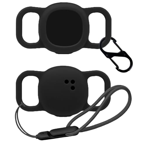 NOUKAJU Case for Tile by Life360 Sticker(2024), Silicone Protective Cover(with Carabiner + Lanyard) Drop-Proof,Scratch-Proof,Shock-Proof,Dust-Proof,Protective Case for Tile Sticker 2024(Black)