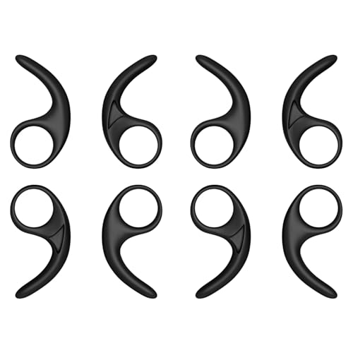 Image of Sounce Anti-Slip Silicone Ear Buds 4-Pair 8-Pcs Silicone Earphone & Bluetooth Ear Hook Medium Size Ear Hooks Plugs for in-Ear Neckband and Earphone 9MM-13MM - [Black]