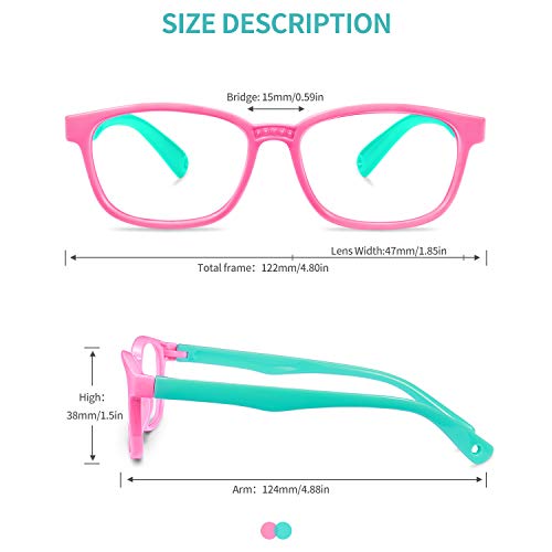 Blue Light Glasses for Kids 3 Pack Anti Glare & Eye Strain Glasses Computer TV Phone Tablets UV Protection Glasses for Kids Boys Girls Age 3-12(Black + Transparent Blue + Transparent) - Thumbnail 4