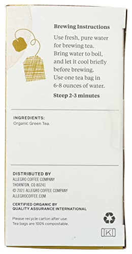 Allegro Tea, Organic Himalayan Green Tea Bags, 20 Ct #TOP6