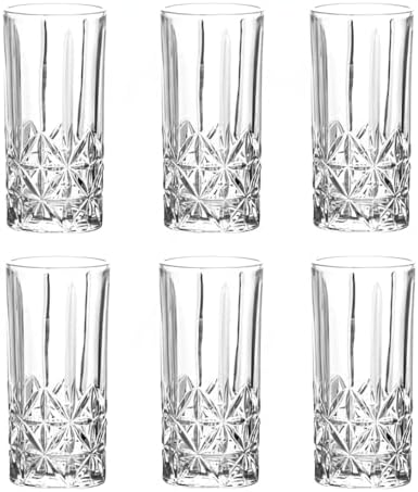 Jogo 6 Copos Longos 360ml em Vidro Resistente Design Moderno e So...
