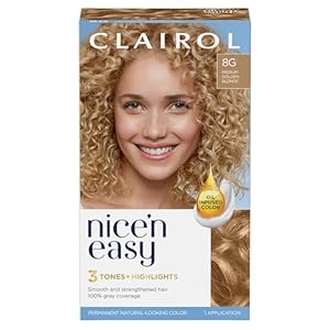 Clairol Nice’n Easy Permanent Hair Dye, 8G Medium Golden Blonde Hair Color, Pack of 1