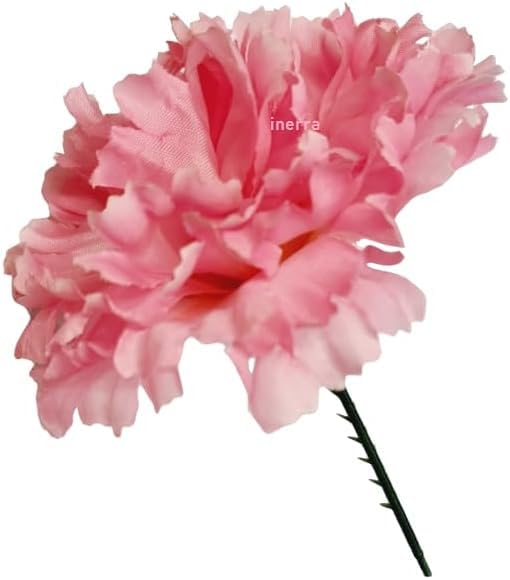 INERRA Artificial Flower Carnation Picks - Pack of 100 - for Floral Foam Tributes Letters and Funeral Arrangements (Pink)