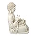 Bella Haus Design Buddha Tealight Candle Holder Statue – 8.5” Tall Polyresin - Zen Home and Garden Decor - Includes 3pcs Tea Lights and Free Candle Snuffer for Office, Indoor, Outdoor Decoration