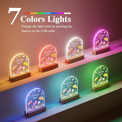 Lámpara de Noche Personalizada Acrílica Multicolor miniatura 4
