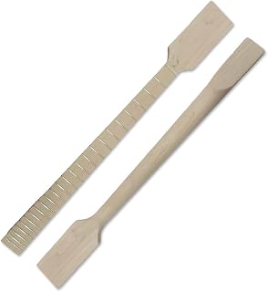 Unfinished Electric Guitar Neck 24 Fret 30 Inch Scale - Maple Fretboard No Inlay, Paddle Head Bolt-On Replacement for DIY Builds