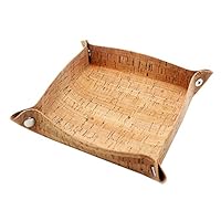 Boshiho Leather Tray, Cowhide leather Catchall Coin Tray for Key Change Caddy, Bedside Tiny Tray Key Phone Jewelry Storage Container Box