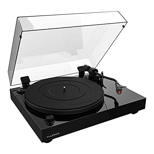 Fluance RT83 Reference High Fidelity Vinyl Turntable Record Player with Ortofon 2M Red Cartridge, Speed Control Motor, Solid Wood Plinth, Vibration Isolation Feet - Piano Black
